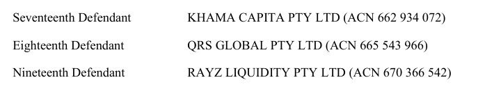 Schedule of parties, ASIC v 24-U Pty Ltd [2025] FCA 321: Eighteenth Defendant QRS GLOBAL PTY LTD (ACN 665 543 966).